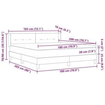 Boxspringbett Dunkelbraun 180 x 200 cm Polsterstoff