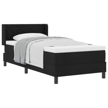 Boxspringbett mit Kopfteil Schwarz 90 x 200 cm Stoff und Schaum