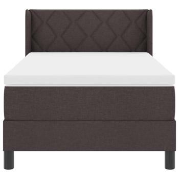 Boxspringbett Dunkelbraun 100 x 200 cm Stoff und Schaum