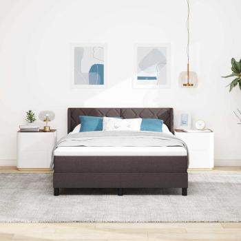 Boxspringbett Dunkelbraun 140 x 200 cm Stoff und Schaum