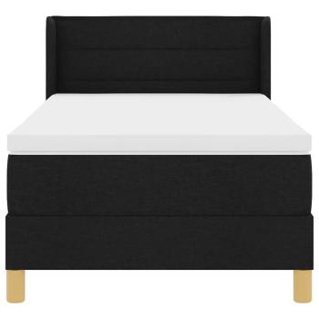 Boxspringbett mit Kopfteil Schwarz und Weiß 90 x 200 cm Stoff