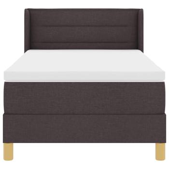 Boxspringbett Dunkelbraun und Weiß 90 x 200 cm Stoff