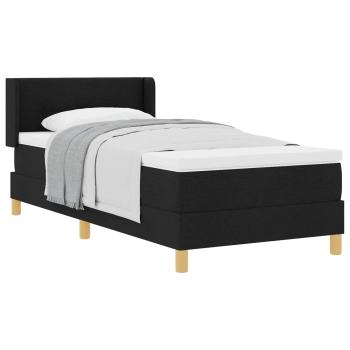 Boxspringbett Schwarz und Weiß und Schwarz 80 x 200 cm Stoff