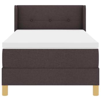 Boxspringbett Dunkelbraun und Weiß 80 x 200 cm Stoff
