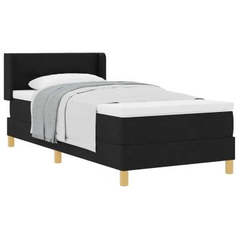 Boxspringbett Schwarz und Weiß und Schwarz 100 x 200 cm Stoff