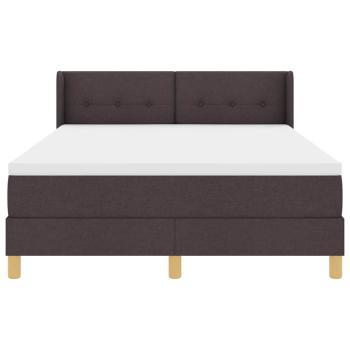 Boxspringbett Dunkelbraun und Weiß 140 x 190 cm Stoff