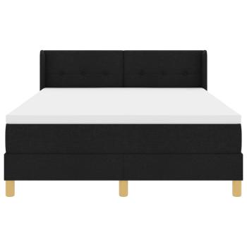 ARDEBO.de - Boxspringbett mit Kopfteil Schwarz 140 x 200 cm Polsterung