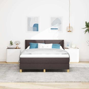 Boxspringbett mit Kopfteil Dunkelbraun 200 x 140 cm Stoff