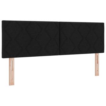 Boxspringbett mit Kopfteil Schwarz 200 x 160 cm Stoff