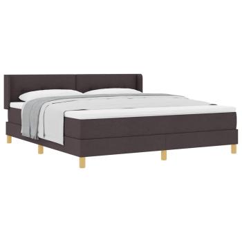 Boxspringbett Dunkelbraun und Weiß 180 x 200 cm Polyester