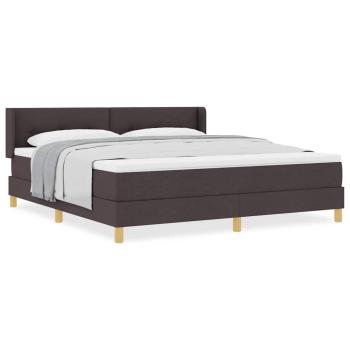 Boxspringbett Dunkelbraun und Weiß 180 x 200 cm Polyester