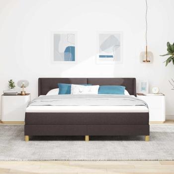 Boxspringbett Dunkelbraun und Weiß 180 x 200 cm Polyester