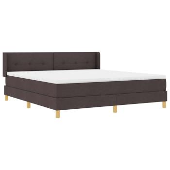 Boxspringbett Dunkelbraun und Weiß 180 x 200 cm Polyester