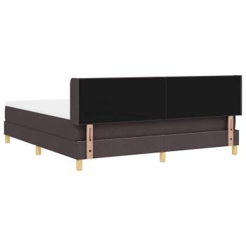 Boxspringbett Dunkelbraun und Weiß 180 x 200 cm Polyester
