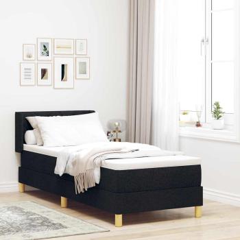 ARDEBO.de - Boxspringbett Schwarz und Weiß und Schwarz 80 x 200 cm Stoff