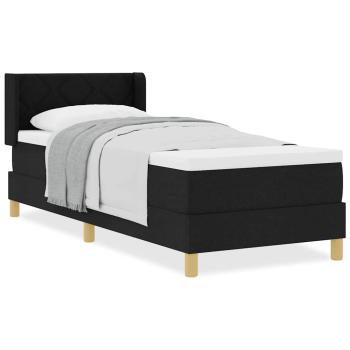 Boxspringbett Schwarz und Weiß und Schwarz 80 x 200 cm Stoff