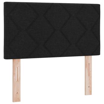 Boxspringbett Schwarz und Weiß und Schwarz 80 x 200 cm Stoff