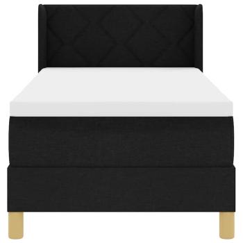 Boxspringbett Schwarz und Weiß und Schwarz 80 x 200 cm Stoff