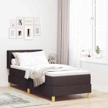 ARDEBO.de - Boxspringbett Dunkelbraun und Weiß 80 x 200 cm Stoff