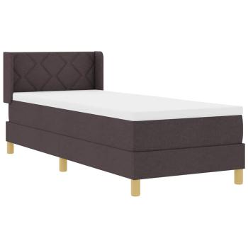 Boxspringbett Dunkelbraun und Weiß 80 x 200 cm Stoff
