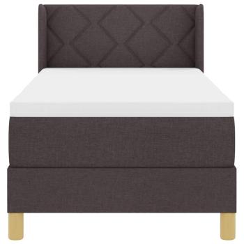 Boxspringbett Dunkelbraun und Weiß 80 x 200 cm Stoff