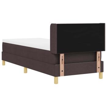 Boxspringbett Dunkelbraun und Weiß 80 x 200 cm Stoff