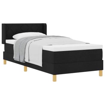 Boxspringbett Geometrisch mit Kopfteil Schwarz 100 x 200 cm Holz