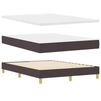 Boxspringbett Dunkelbraun und Weiß 140 x 190 cm Stoff