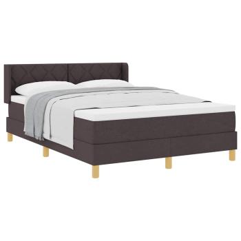 Boxspringbett Dunkelbraun und Weiß 140 x 190 cm Stoff