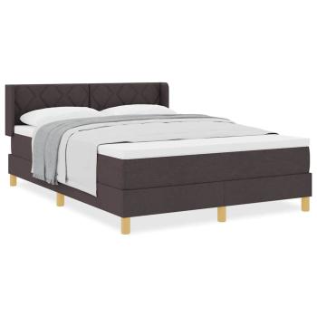 Boxspringbett Dunkelbraun und Weiß 140 x 190 cm Stoff