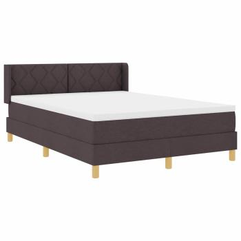 Boxspringbett Dunkelbraun und Weiß 140 x 190 cm Stoff