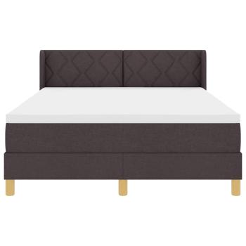Boxspringbett Dunkelbraun und Weiß 140 x 190 cm Stoff