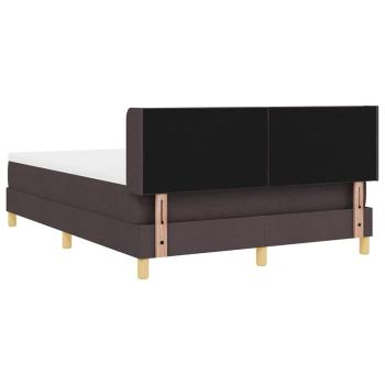 Boxspringbett Dunkelbraun und Weiß 140 x 190 cm Stoff