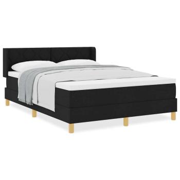 Boxspringbett Schwarz und Weiß und Schwarz 140 x 200 cm Stoff