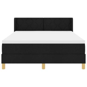 Boxspringbett Schwarz und Weiß und Schwarz 160 x 200 cm Stoff