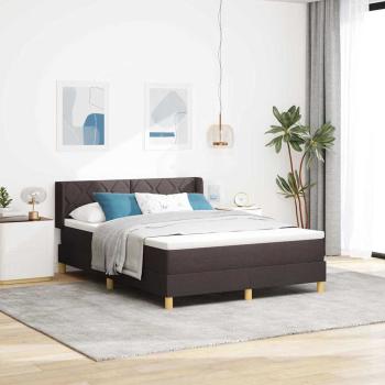ARDEBO.de - Boxspringbett Dunkelbraun und Weiß 160 x 200 cm Stoff