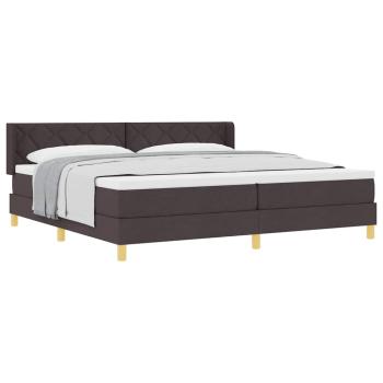 Boxspringbett Dunkelbraun und Weiß 200 x 200 cm Stoff