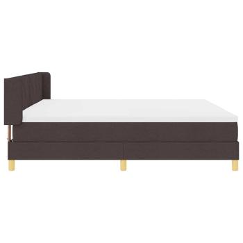 Boxspringbett Dunkelbraun und Weiß 200 x 200 cm Stoff
