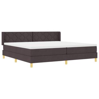 Boxspringbett Dunkelbraun und Weiß 200 x 200 cm Stoff