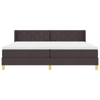 Boxspringbett Dunkelbraun und Weiß 200 x 200 cm Stoff