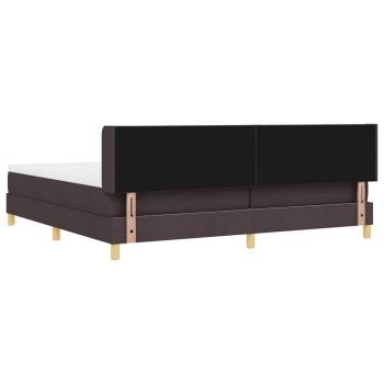 Boxspringbett Dunkelbraun und Weiß 200 x 200 cm Stoff