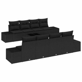 Sofa 6 pcs Schwarz 294 x 62 x 69 cm Poly-Rattan