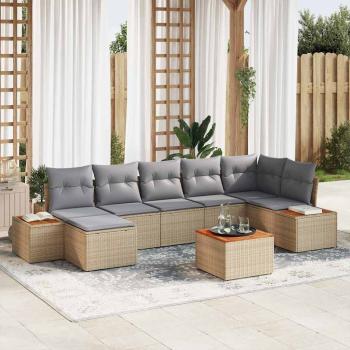 ARDEBO.de - Garten-Sofa-Set 8 pcs Beige 55 x 55 x 37 cm PE Rattan