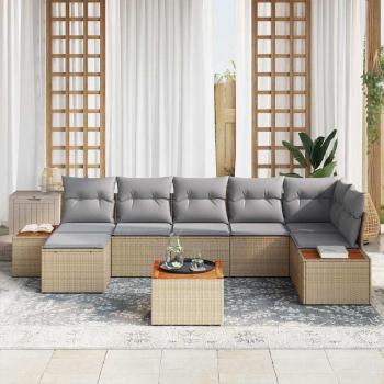 Garten-Sofa-Set 8 pcs Beige 55 x 55 x 37 cm PE Rattan