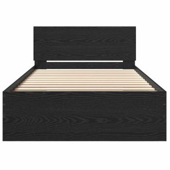 Bettgestell mit Kopfteil Schwarze Eiche 100 x 200 cm