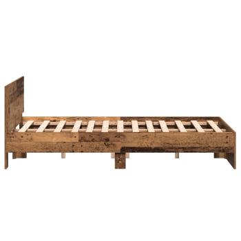 Bettgestell mit Kopfteil Altholz 120 x 190 cm Massivholz