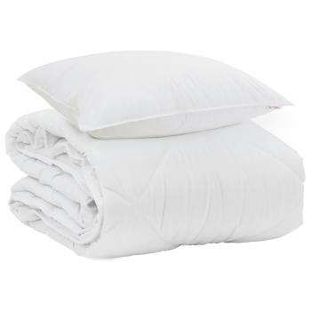 Sommerdecke mit Kissen 2 Stk. Weiß Mikrofaser