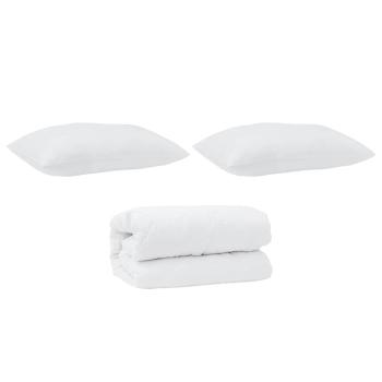 Sommer Bettdecke mit Kissen 2 pcs Weiß 140 x 200 cm Mikrofaser
