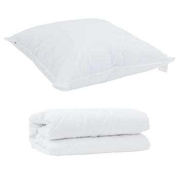 2-in-1 Bettdecke mit Kissen 2 pcs Weiß 135 x 220 cm Mikrofaser