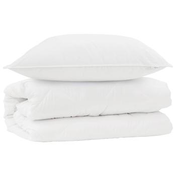 ARDEBO.de - Bettdecke mit Kissen 2 pcs Weiß 135 x 200 cm Mikrofaser